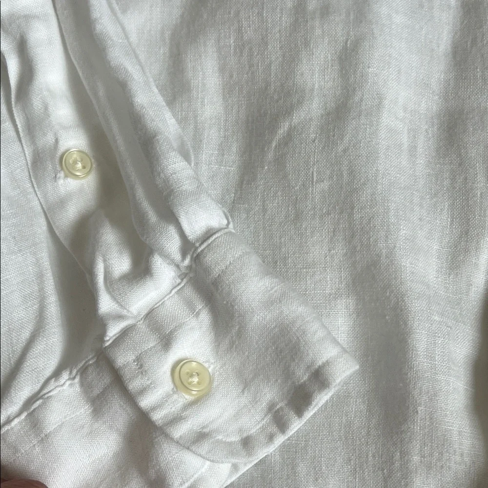 Ralph Lauren White Linen Men's Shirt M - Picture 4 of 5